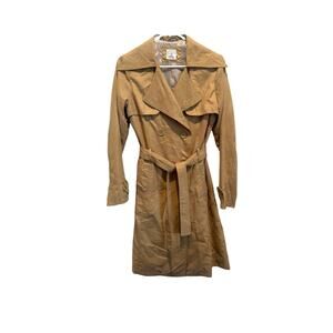 Y London Classic Trench Coat Women’s 36 Beige Double Breasted Belted Lightweight